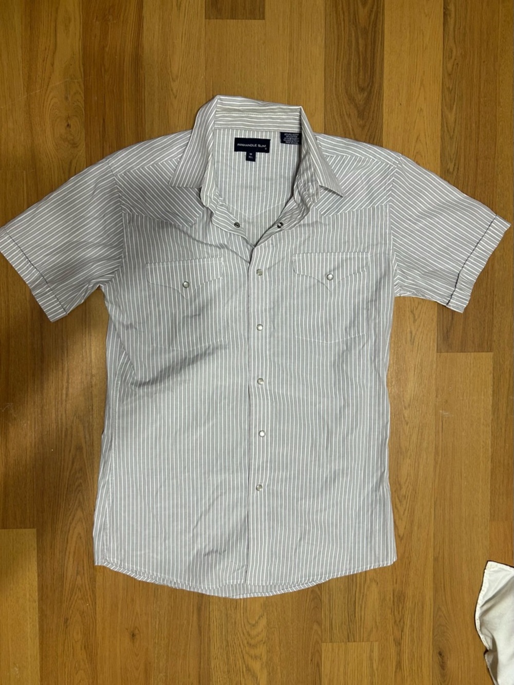 Panhandle Slim Western Shirt Mens M Stripe Short Sleeve Snap Button Cowboy